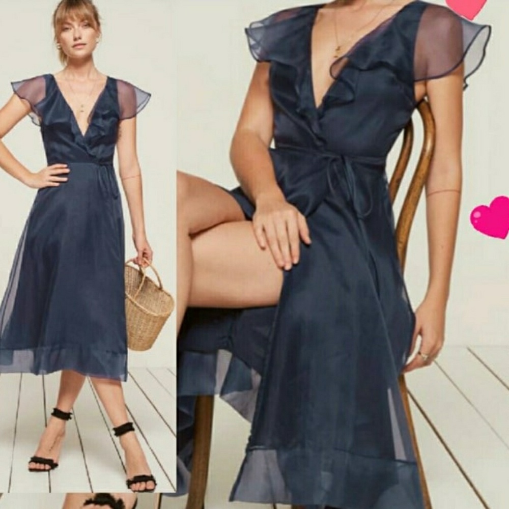 Navy blue reformation dress
